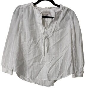 3/$25!💕 Ann Taylor Loft White Peasant Top Medium Petite
